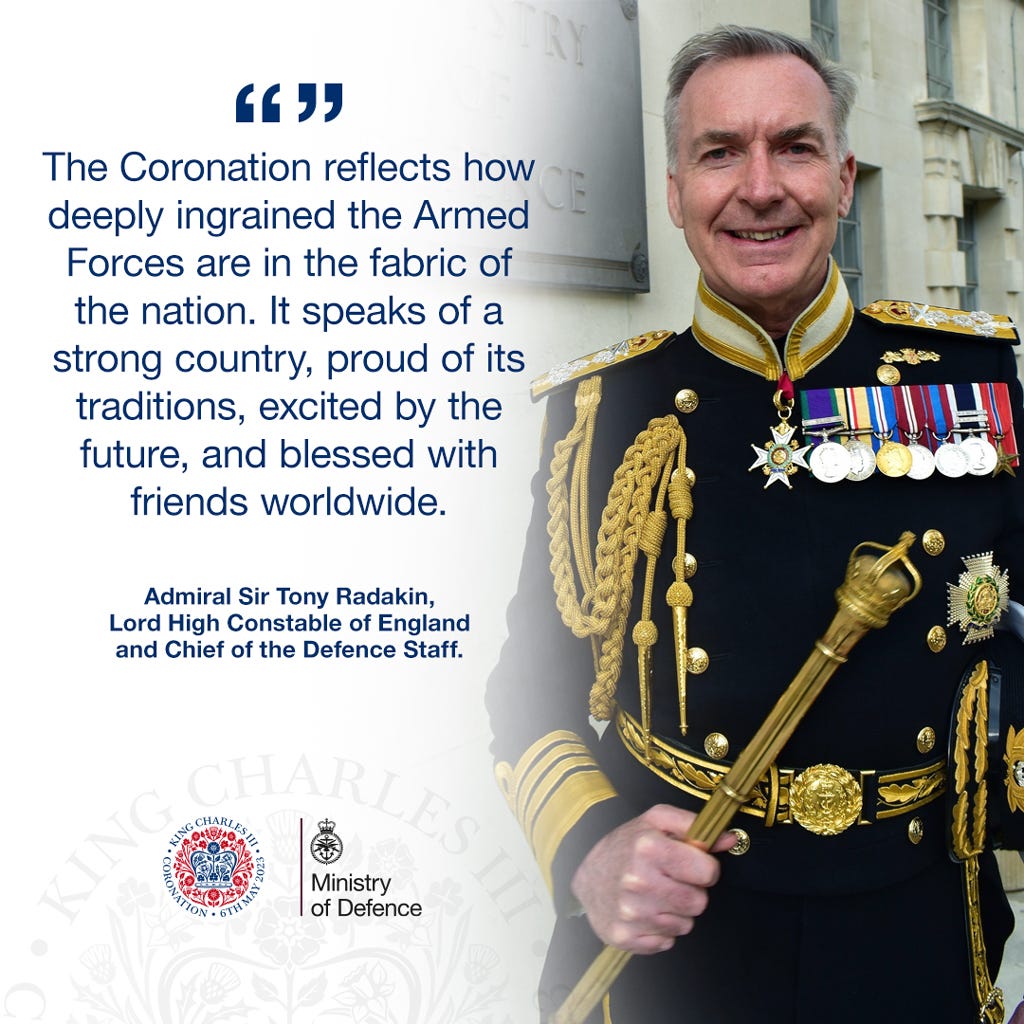 Ministry of Defence 🇬🇧 on Twitter: "Chief of the Defence Staff Admiral  Sir Tony Radakin will today serve as Lord High Constable of England, a role  appointed by His Majesty The King