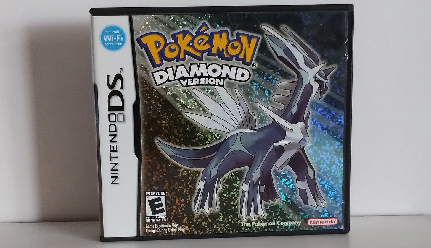My original copy of Pokémon Diamond, an imported copy bought on April 26th 2007