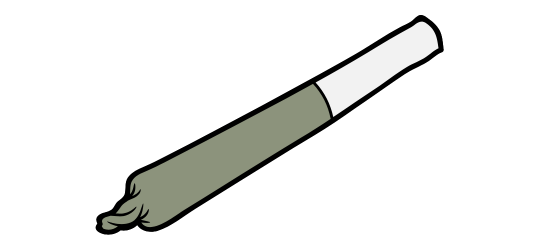 An illustration depicting a rolled cannabis joint is shown