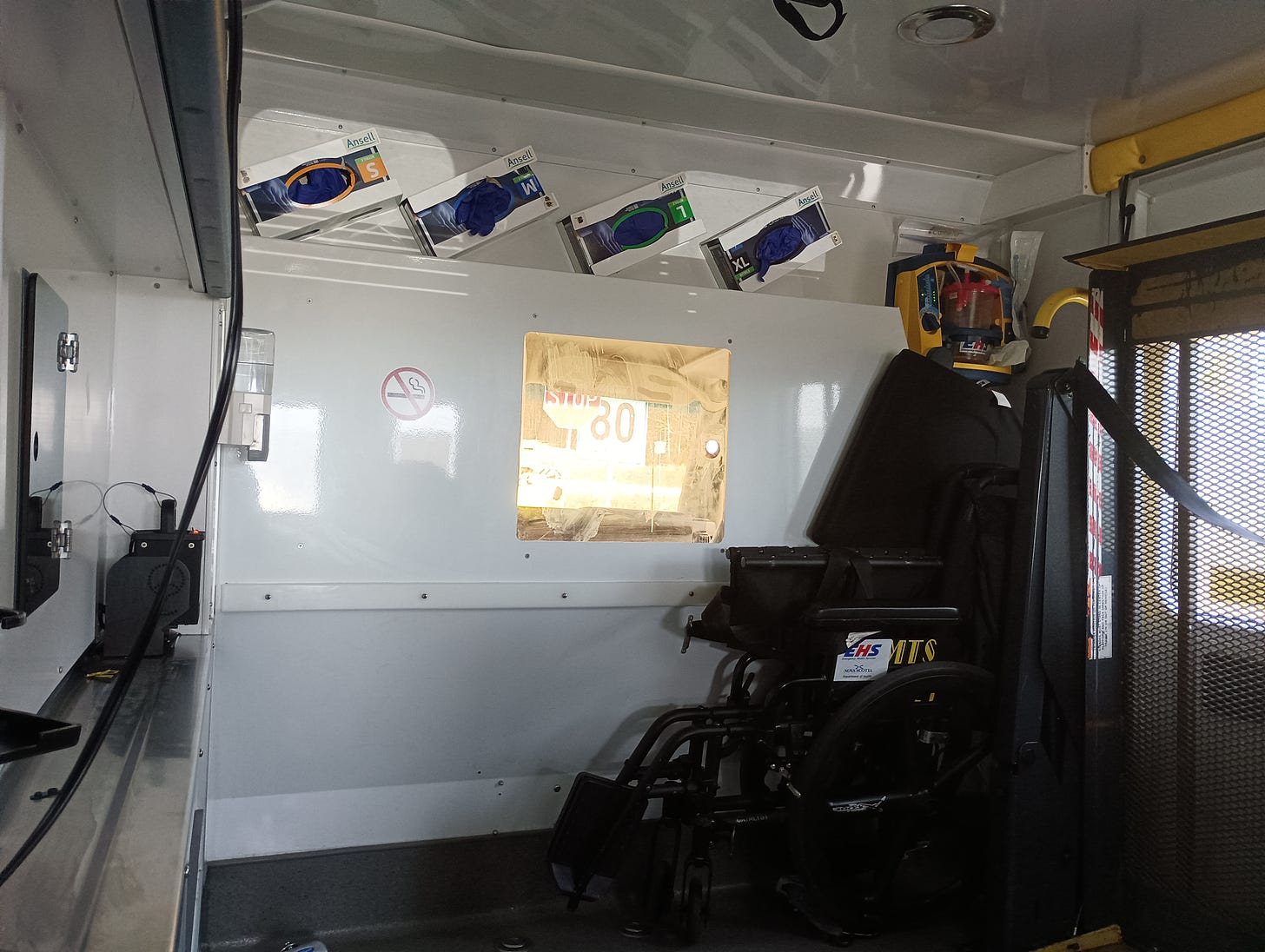 Inside ambulance