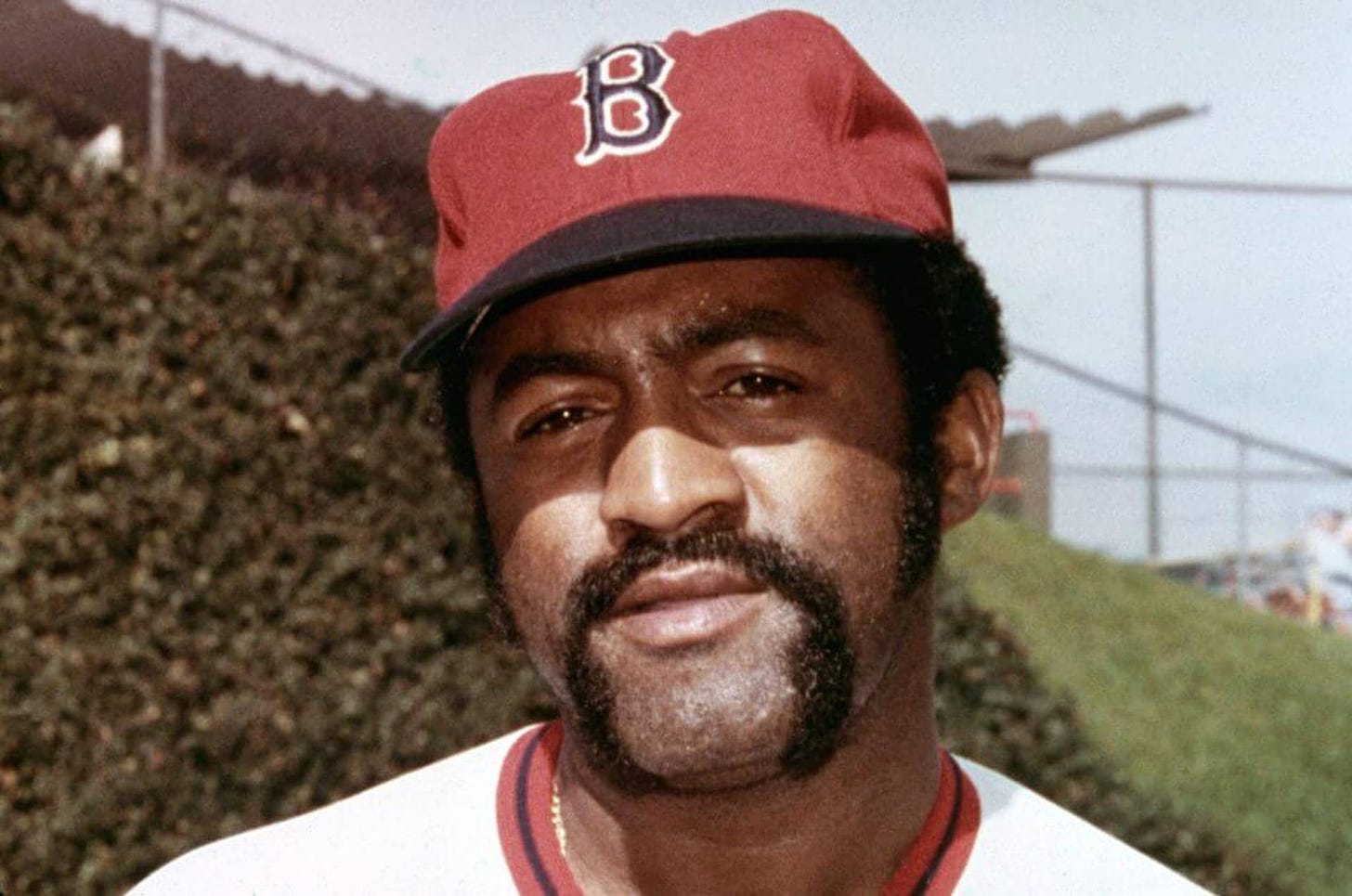 UNDATED:  Luis Tiant #23 of the Boston Red Sox poses for a portrait. Tiant played for the Sox from 1971-1978. (Photo by MLB via Getty Images)