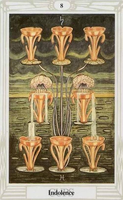 Eight of Cups ~ Thoth | Tarot karten kunst, Tarot, Tarot karten