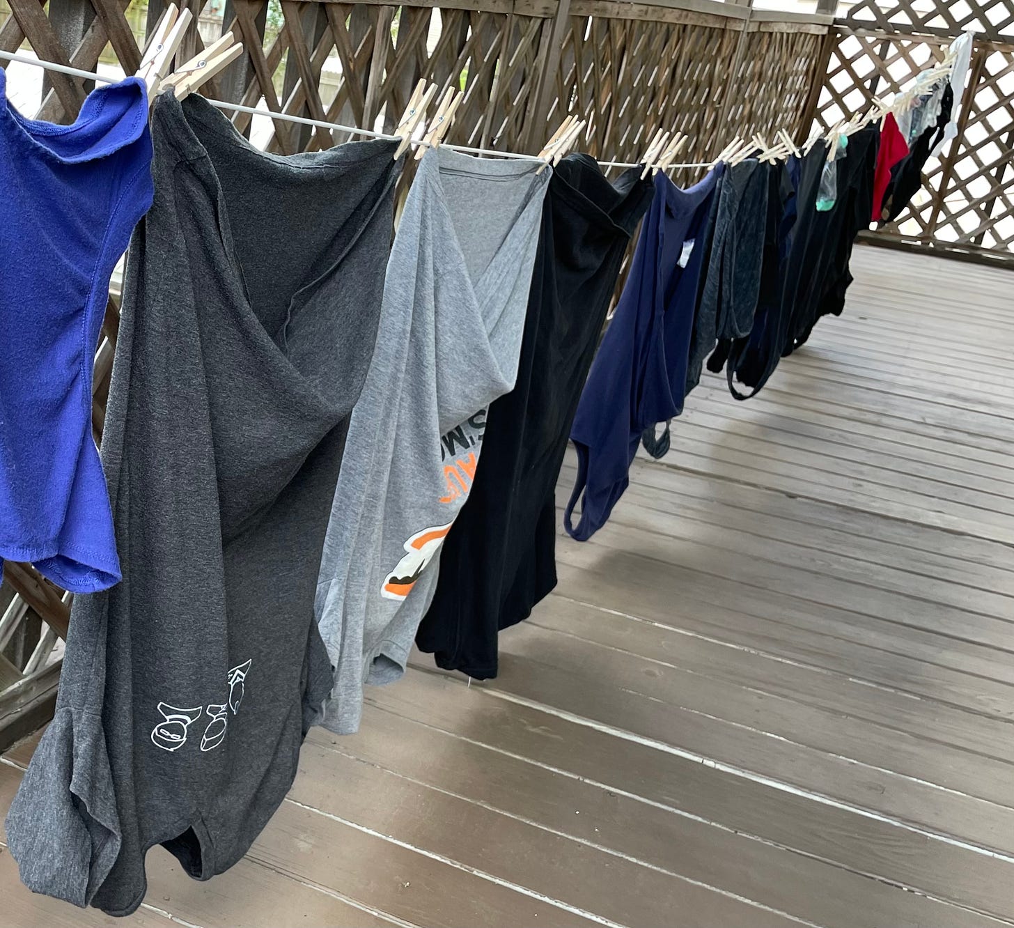 laundry drying on a clothes line