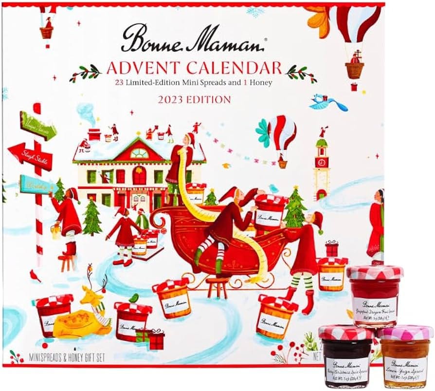 Amazon.com: Bonne Maman 2023 Limited Edition Advent Calendar, 23 Mini  Spreads and 1 Honey : Grocery & Gourmet Food