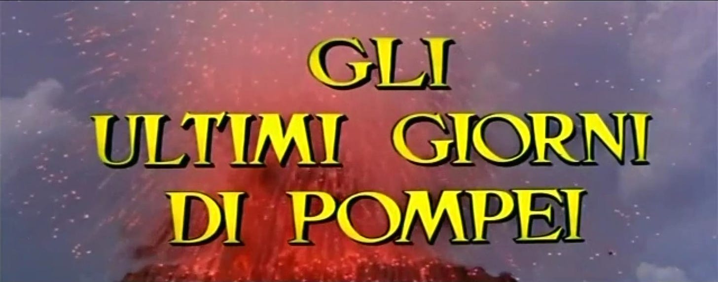 The last days of Pompeii (1959) Italian title screen