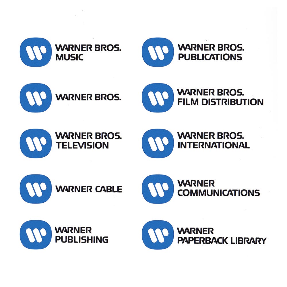 Saul Bass / Herb Yager & Associates' 1972 logo for Warner Communications