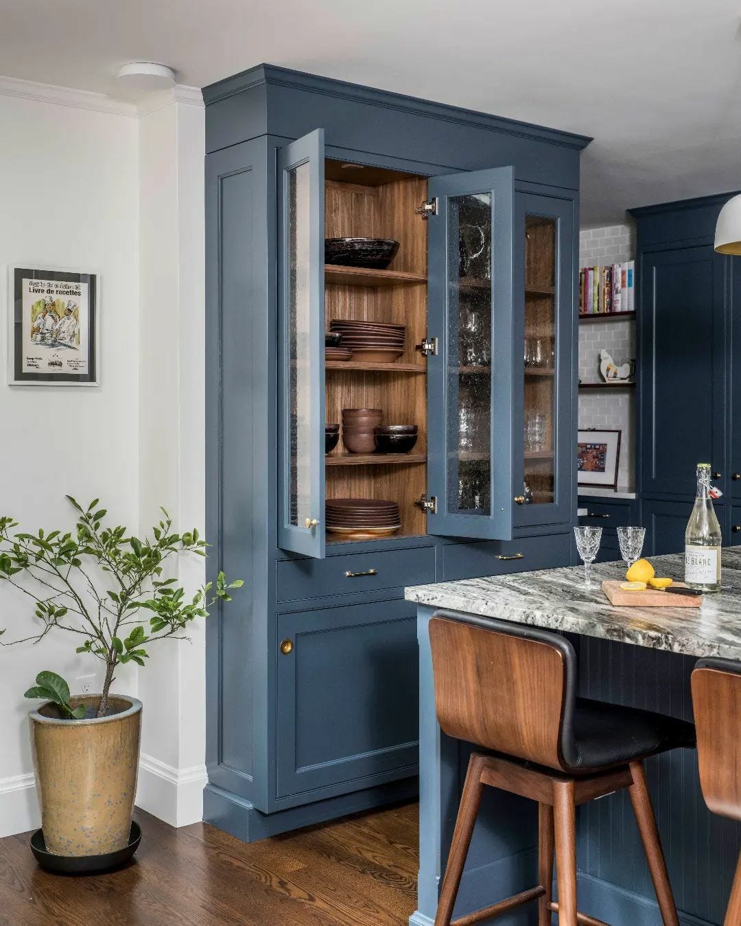 image by decormaine containing blue, kitchen, stool, cabinet, kitchen island