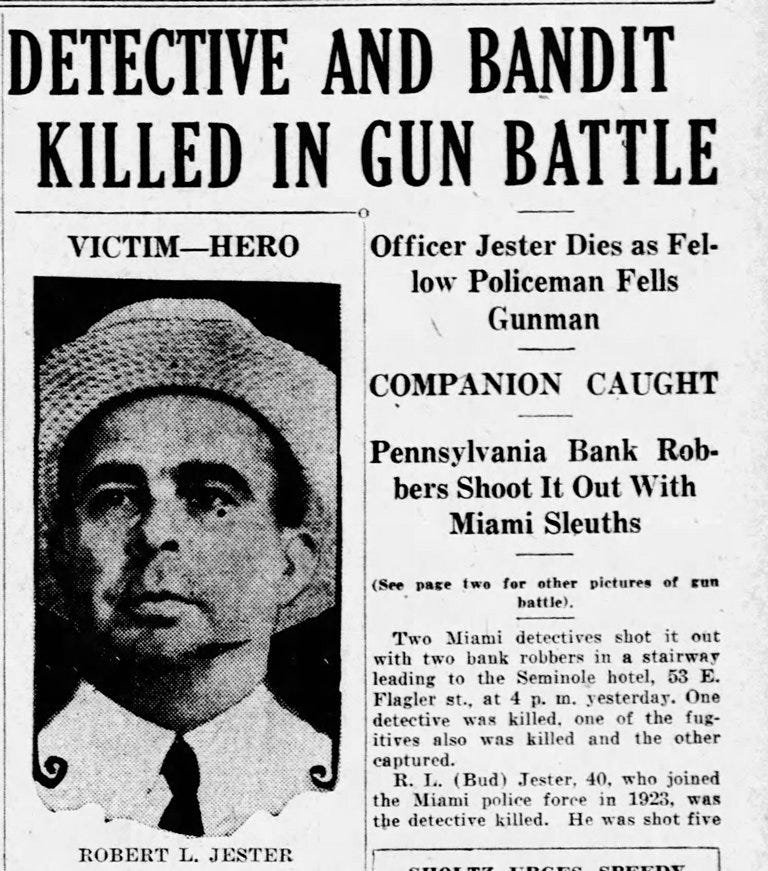 Headline in Miami News on November 19, 1933. Courtesy of Miami News.