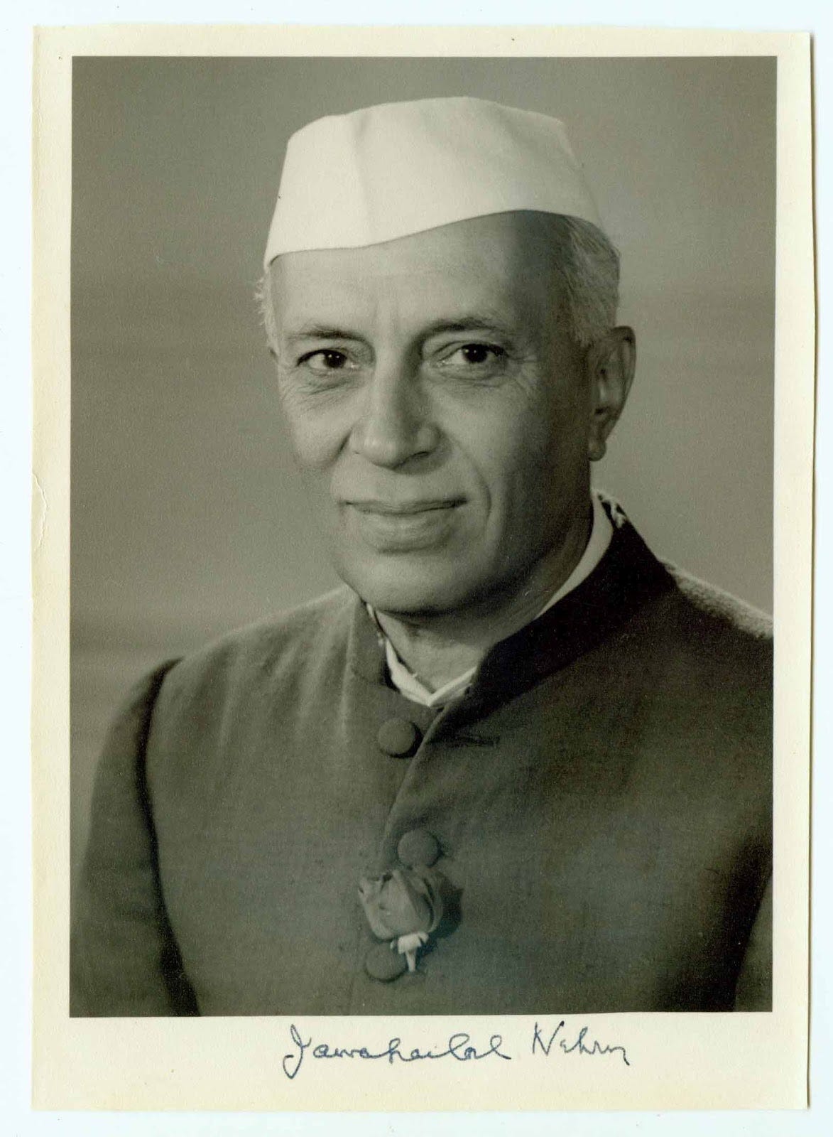 Portrait of Jawaharlal Nehru - Old Indian Photos