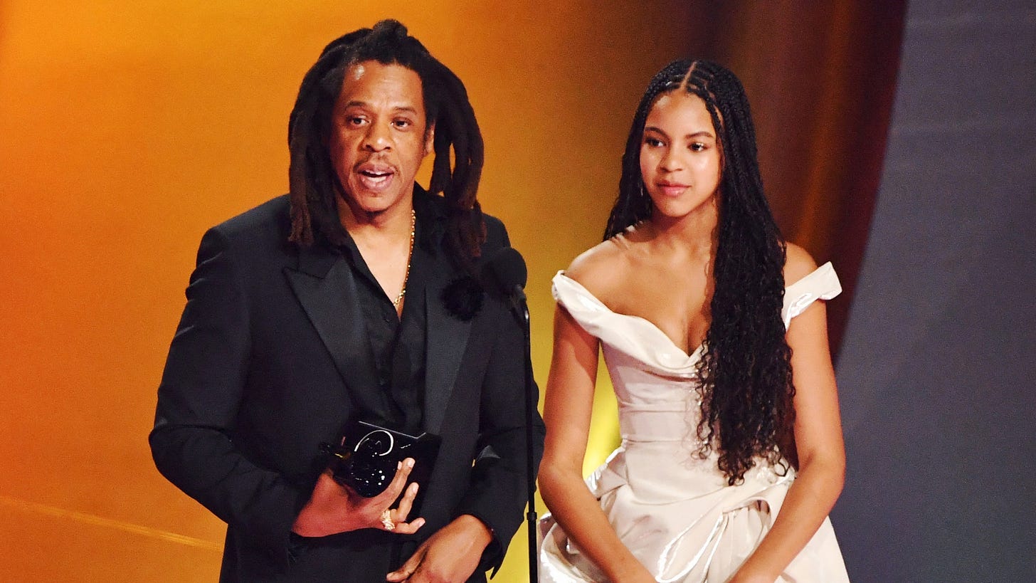 Jay-Z Brings Blue Ivy Onstage to Defend Beyoncé in Grammys Speech | Teen  Vogue