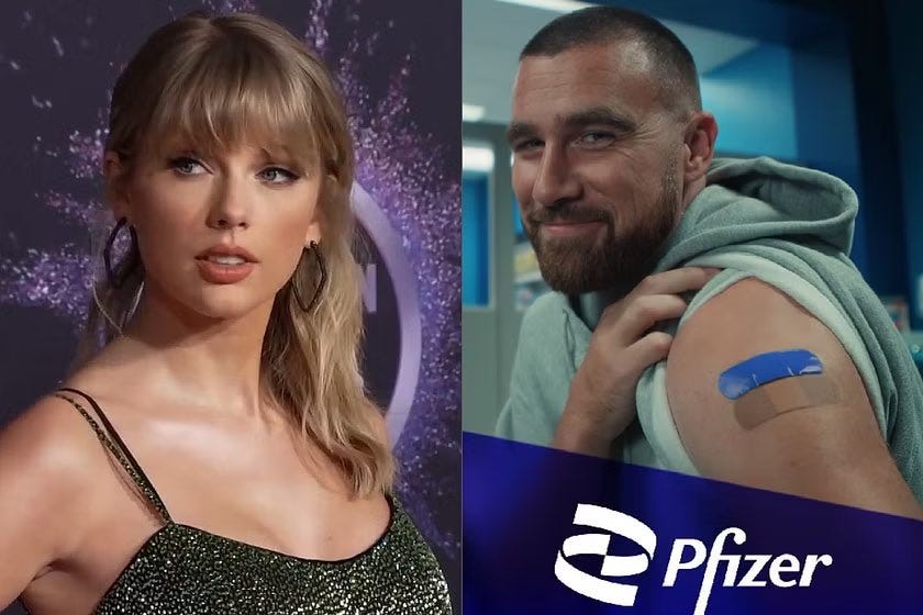 Hi-Rez The Rapper on X: "Travis kelce is promoting Pfizer and dating Taylor  swift he's getting his heart broken one way or another.  https://t.co/3NBk4hhnIY" / X
