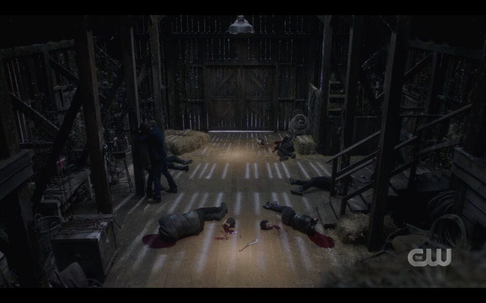 SPN Finale death tableau Dean has died