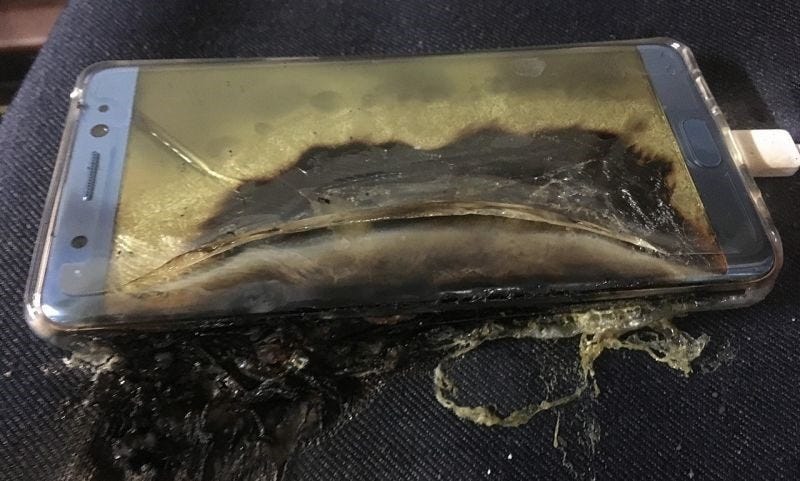 samsung note 7 burn up images