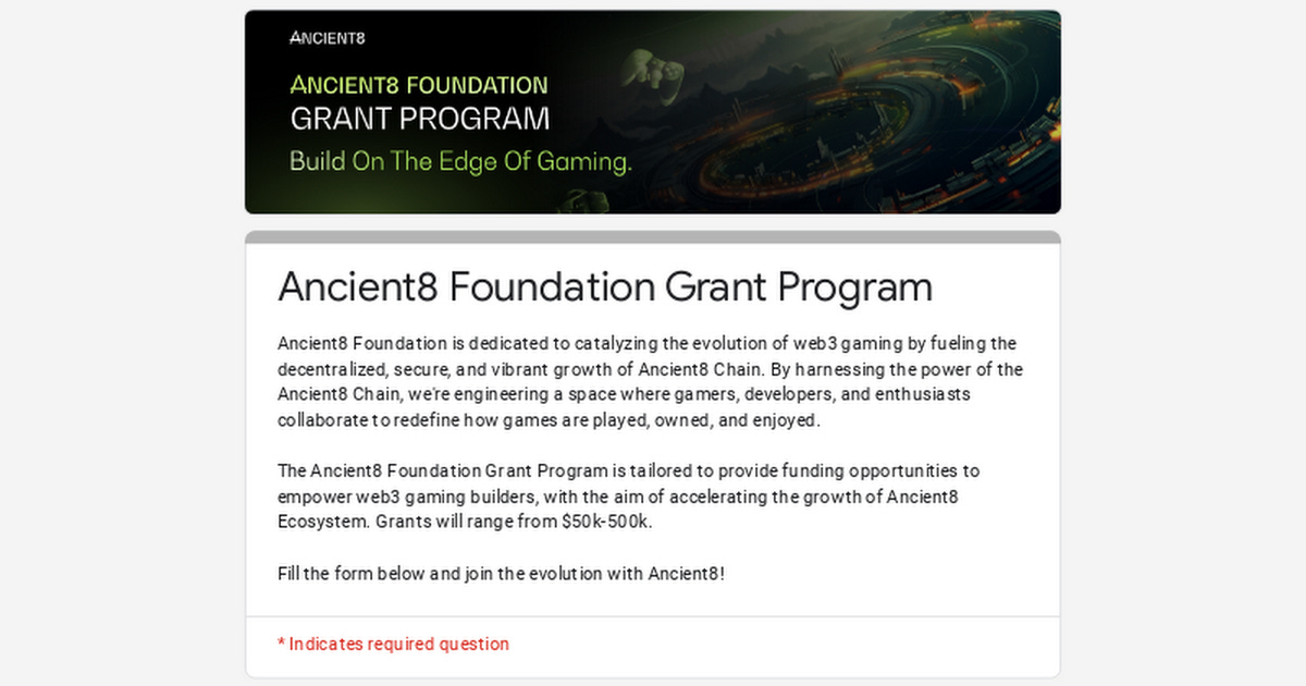 Ancient8 Foundation Grant Program