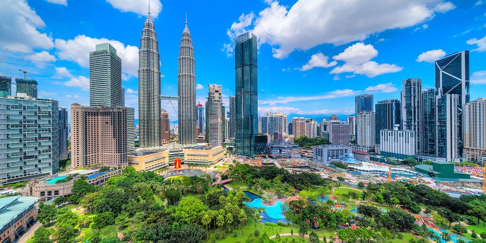A group of towers in Malaysia.