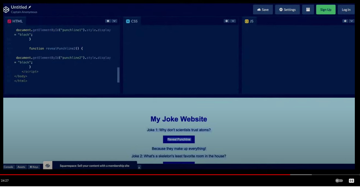Screenshot of OpenAI's GPT-4 demo with HTML code creation