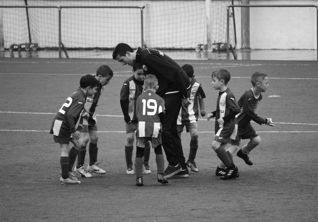 children playing soccer