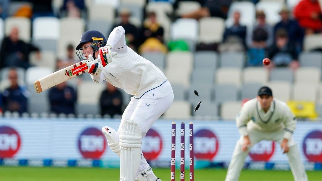 Zak Crawley was bowled for 24 by Tim Southee