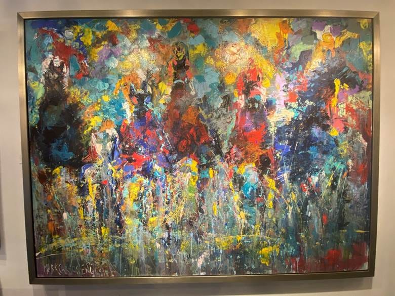 A painting of horses in a frame

AI-generated content may be incorrect.