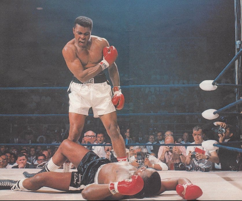 This date in 1965: two iconic shots of cassius clay's first fight as muhammad ali vs sonny ...