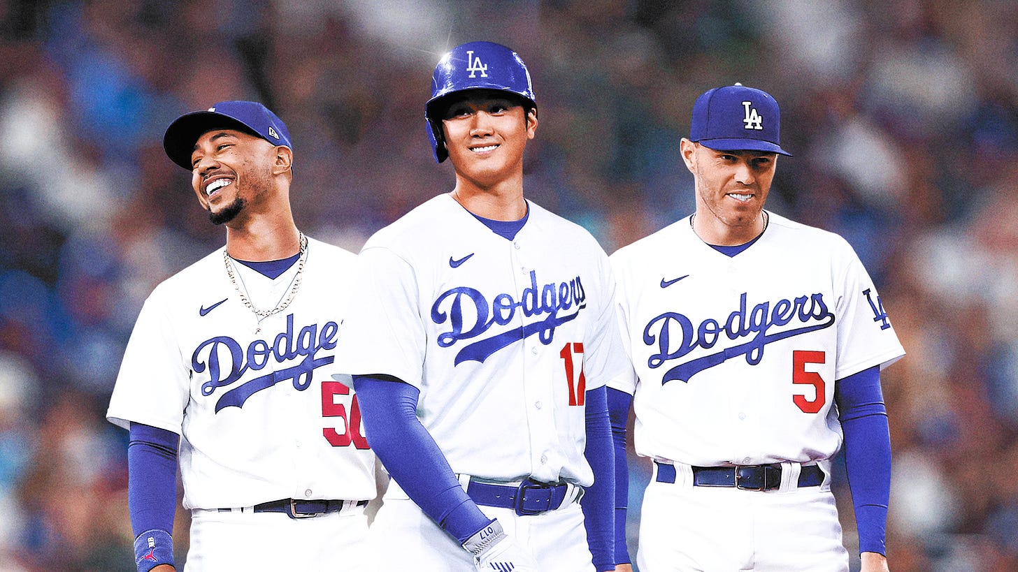 Mookie Betts, Shohei Ohtani and Freddie Freeman on Dodgers