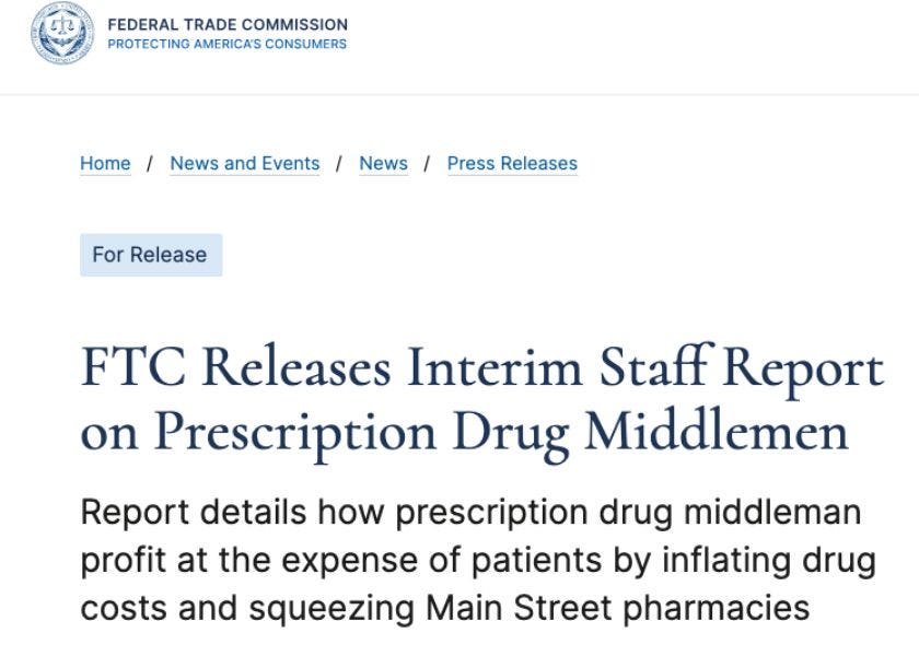 The National Community Pharmacists Association (NCPA) has posted a reaction to the interim report published July 9, 2024 by the Federal Trade Commission, titled “Pharmacy Benefit Managers: The Powerful Middlemen Inflating Drug Costs and Squeezing Main Street Pharmacies,” stating that it should leave no doubt that these massive health care conglomerates are creating unfair advantages for themselves that are driving up costs for consumers, limiting consumer choices, and killing access to quality pharmacy care.