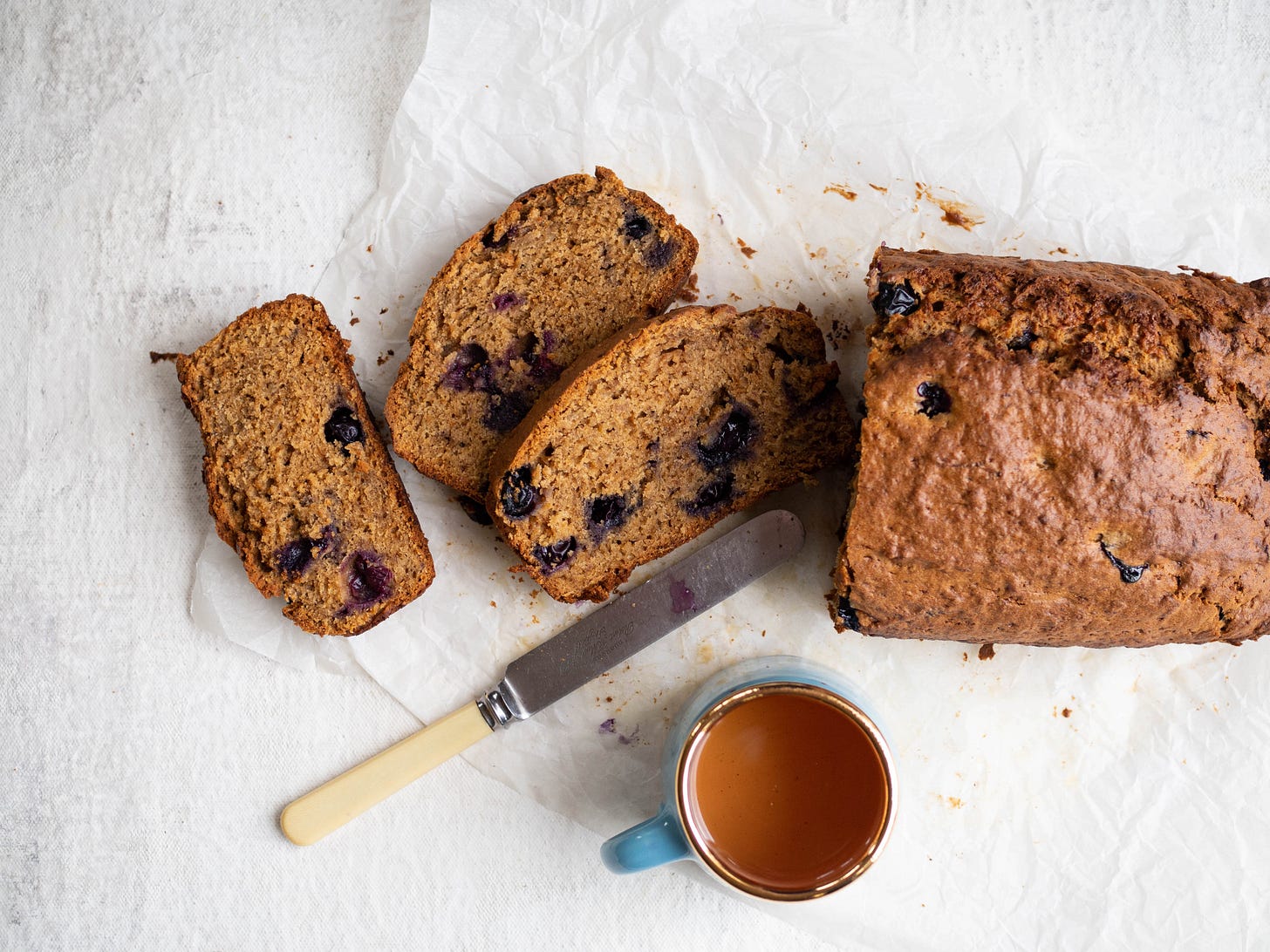 Banana Loaf with Blueberries
