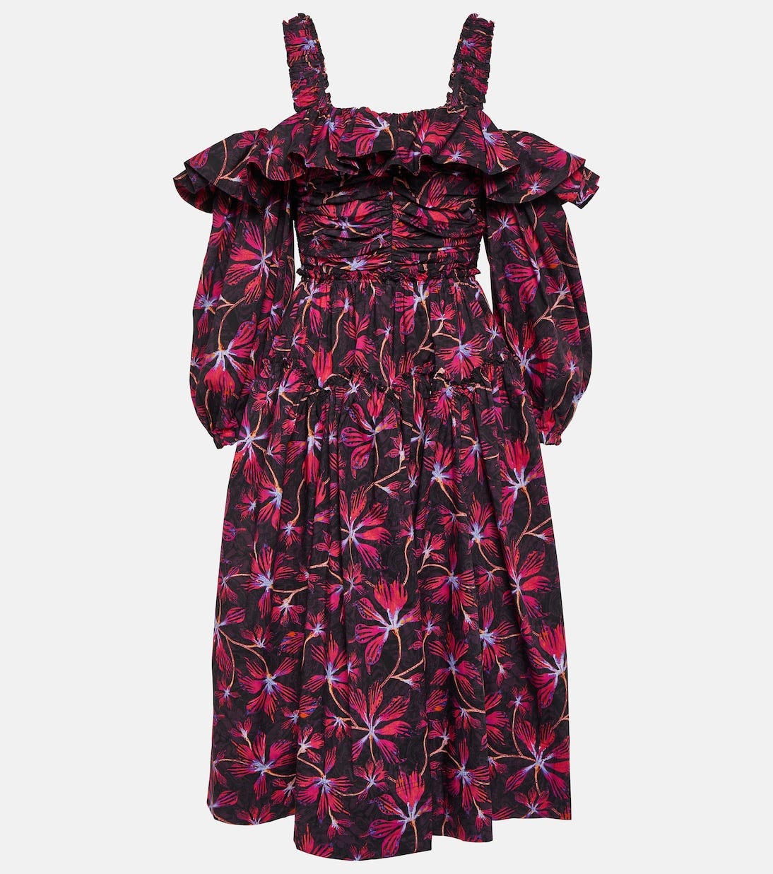 Caprice floral cotton poplin midi dress | Ulla Johnson