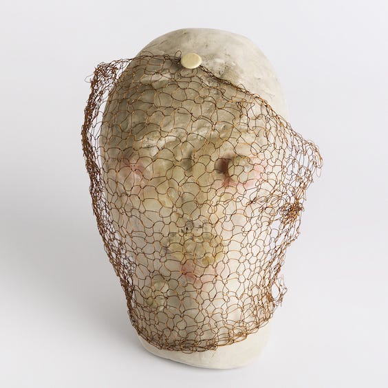 Marisa Merz, untitled, undated, unfired clay, paraffin, copper.