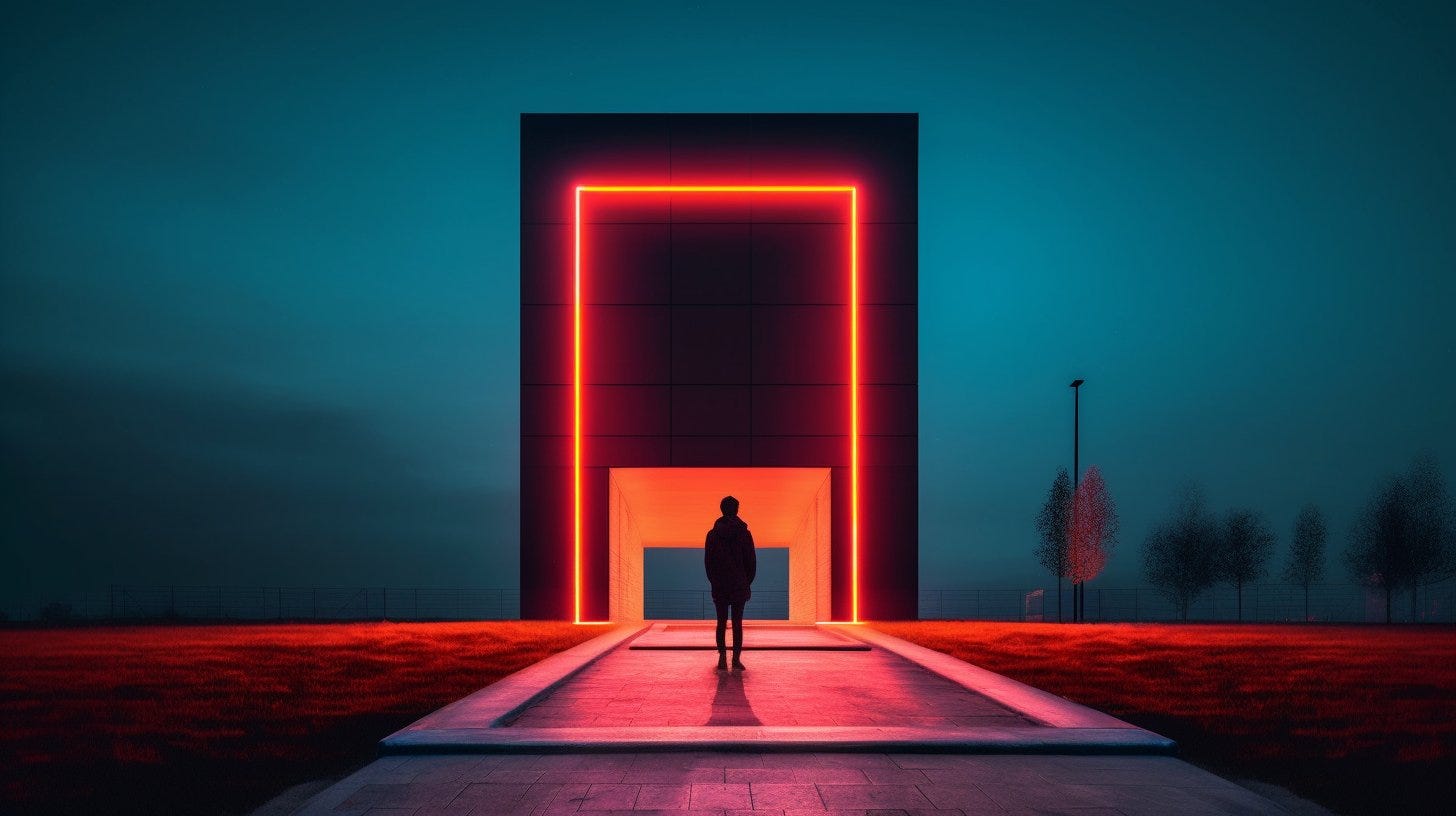 Vol.5 cover

/imagine prompt: Fine Art Photography | Intense | A minimalist urban landscape with geometric neon light installations | Reuben Wu | Outdoors | Geometric; futuristic; minimalist; Reuben Wu;Black; Neon --ar 16:9 --style raw