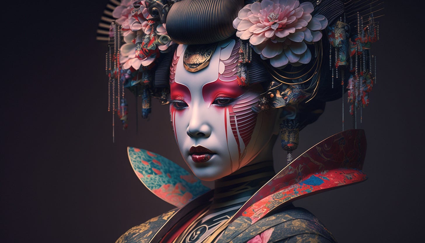 Ayame, a gorgeous Geisha from the Edo period