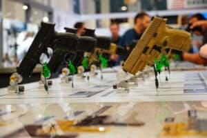 FN pistols on display at the 2024 SHOT Show