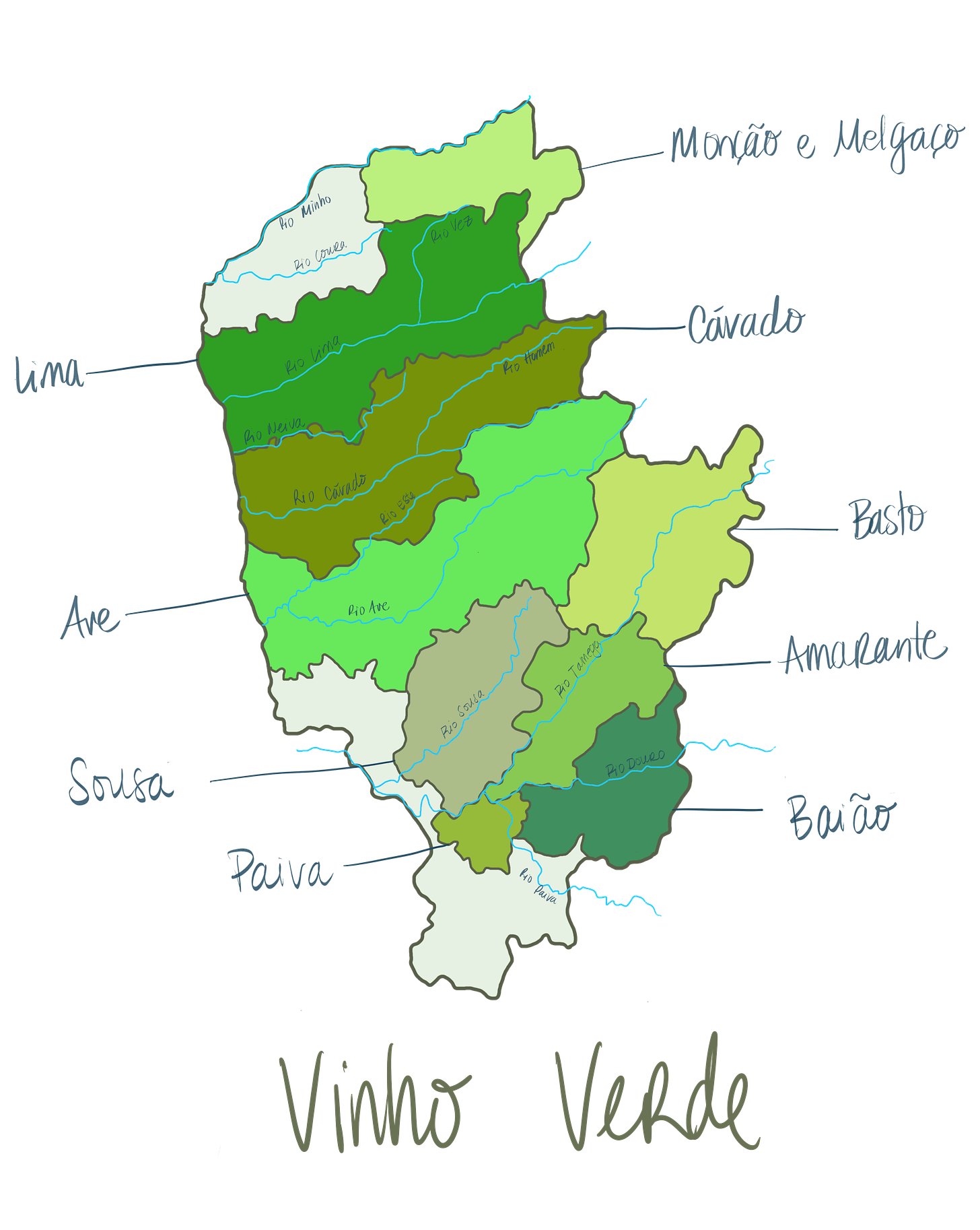 Vinho Verde Wine Region Map by Survives on Wine