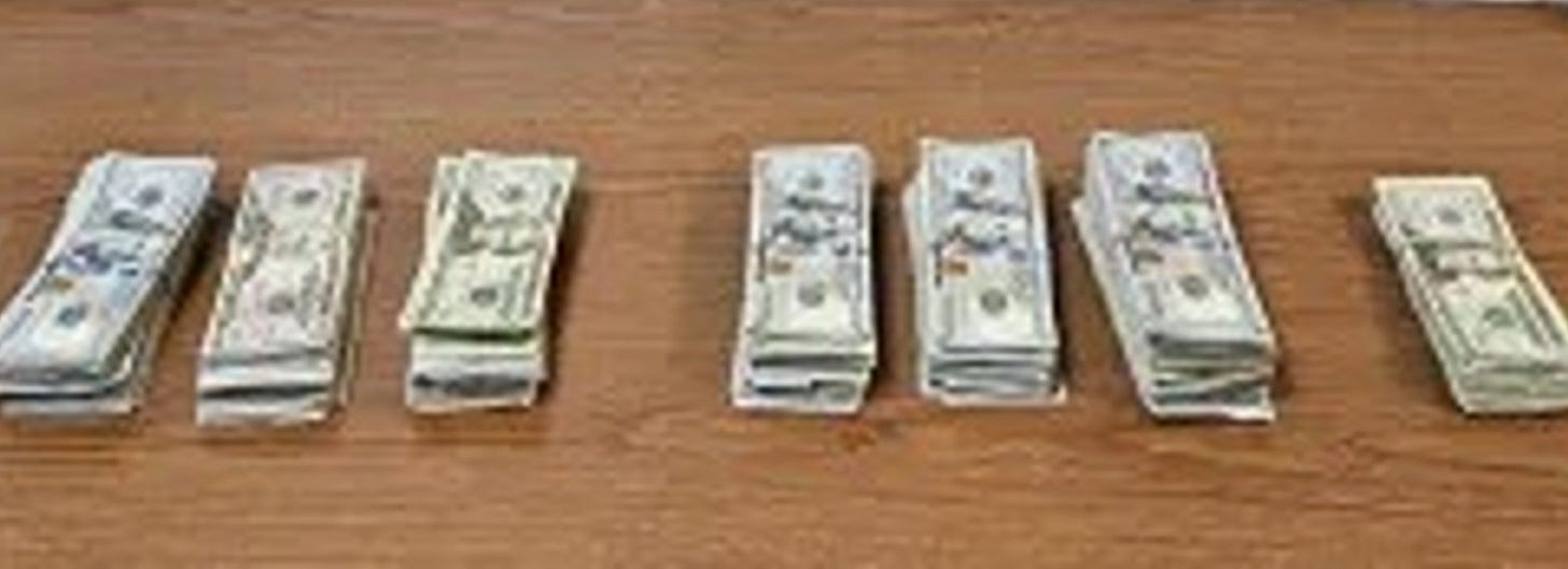 Stacks containing $90,588 in unreported U.S. currency seized by CBP officers at Eagle Pass. Texas Port of Entry on April 6, 2025. Stacks containing $90,588 in unreported U.S. currency seized by CBP officers at Eagle Pass. Texas Port of Entry on April 6, 2025.
