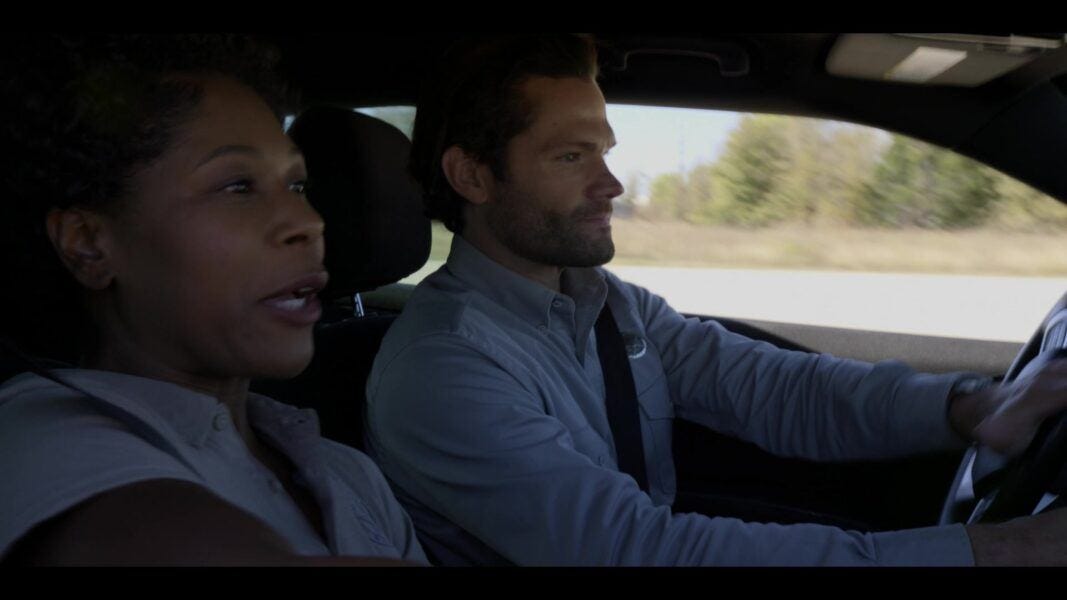 Jared Padalecki Walker scares driving women with reverse Impala 180