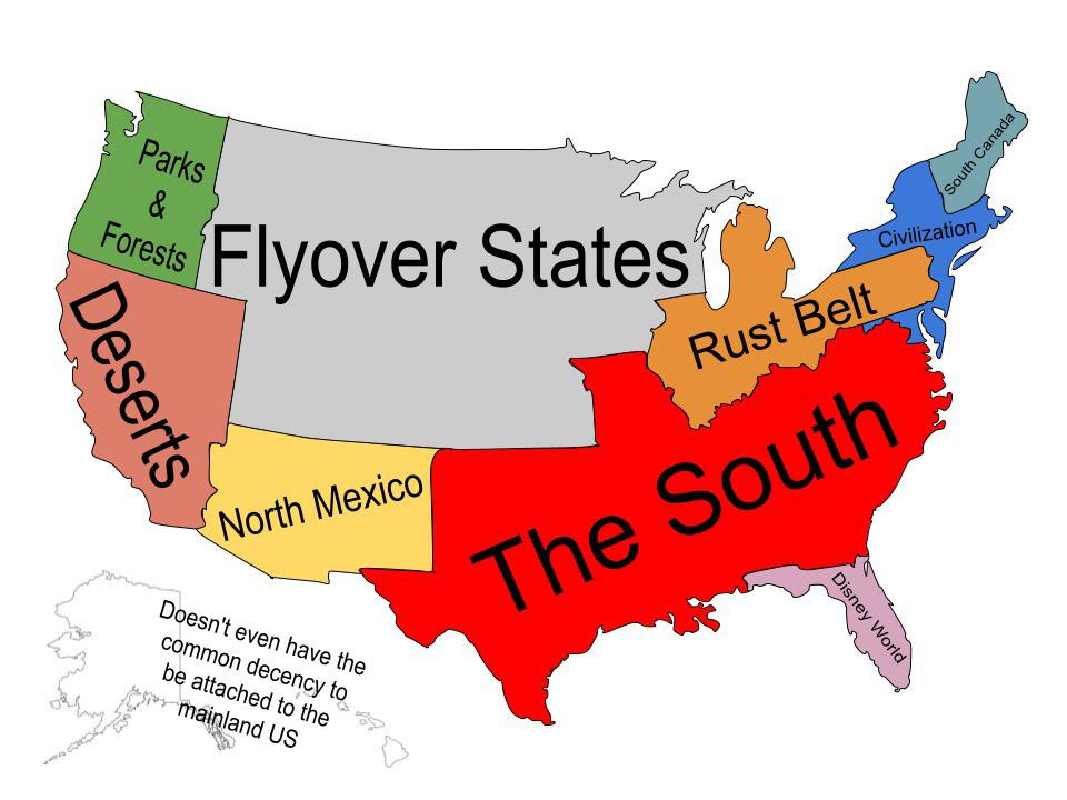 Accurate map of the US : r/memes