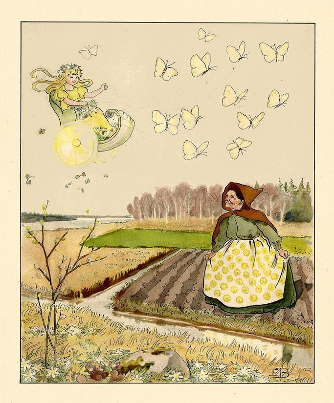 Spring's Butterfly Chariot, Elsa Beskow, 1917 | Elsa beskow, Elsa ... Spring's Butterfly Chariot, Elsa Beskow, 1917 | Elsa beskow, Elsa ...