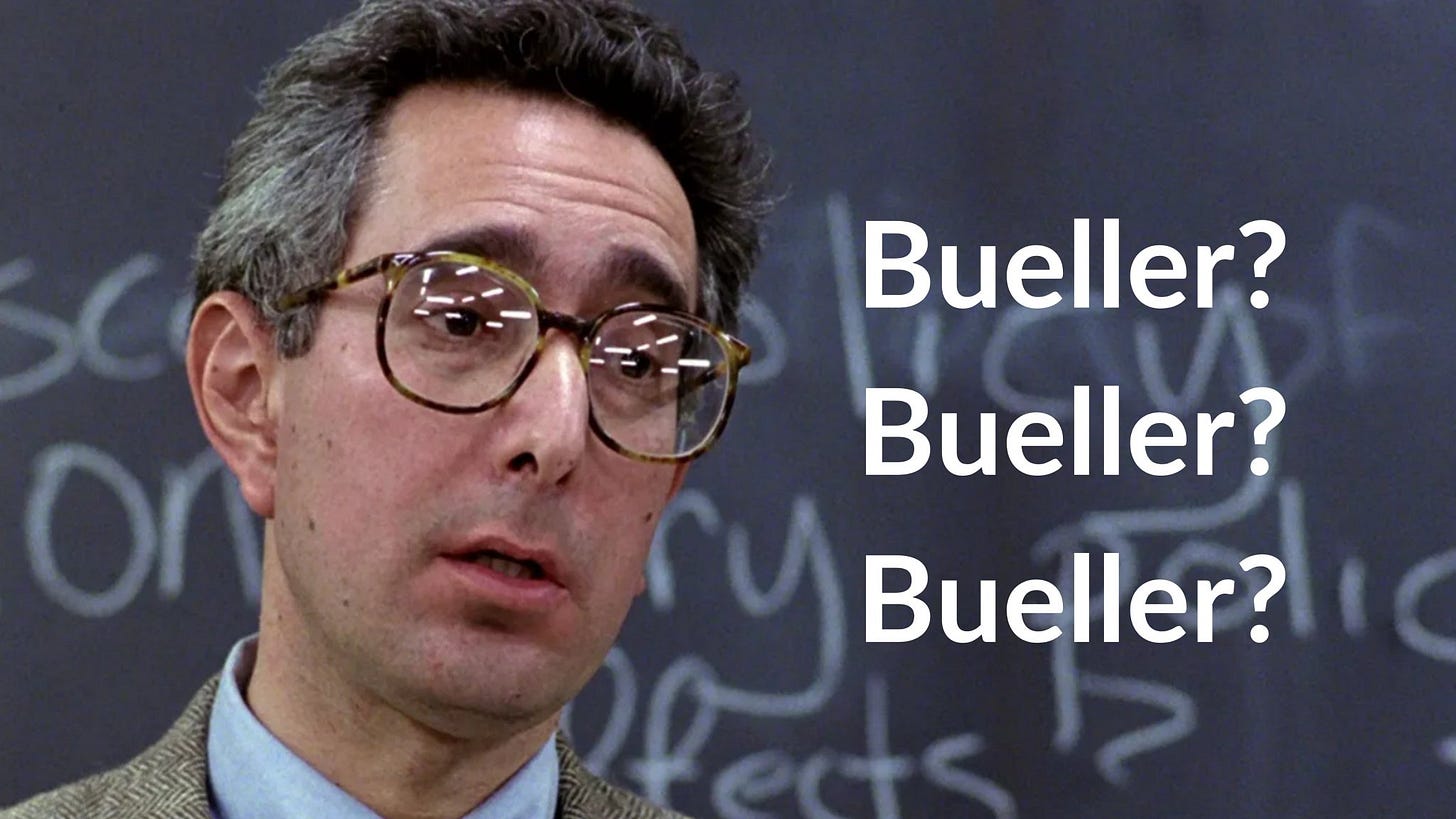 Kristy Siefkin on X: "What Ben Stein in "Ferris Bueller's Day Off” can  teach us about public speaking: https://t.co/fpx47btfp6 #GoToSpeaker  #publicspeaking #introvert #voice #speaker https://t.co/c2QDxrVGjb" / X