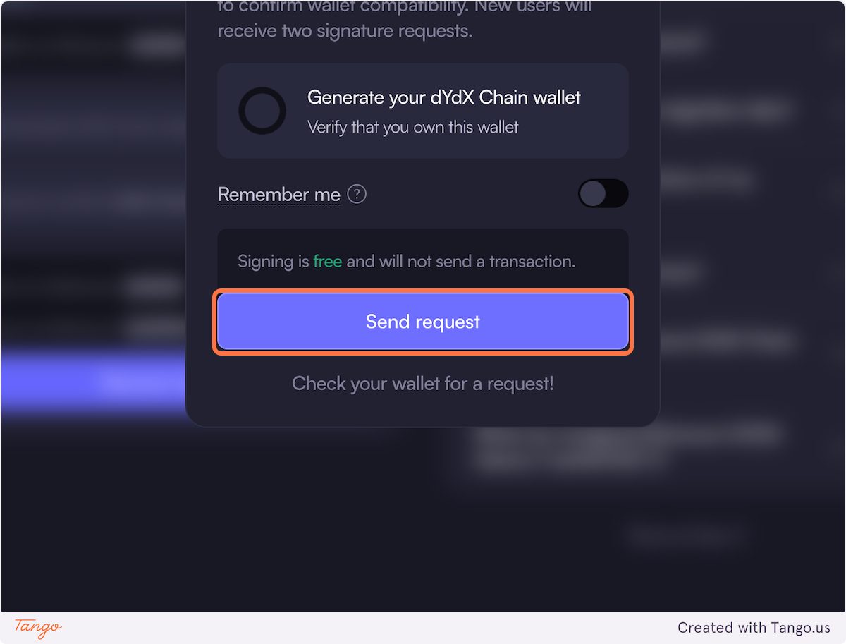 Now you will generate your dYdX Chain wallet address