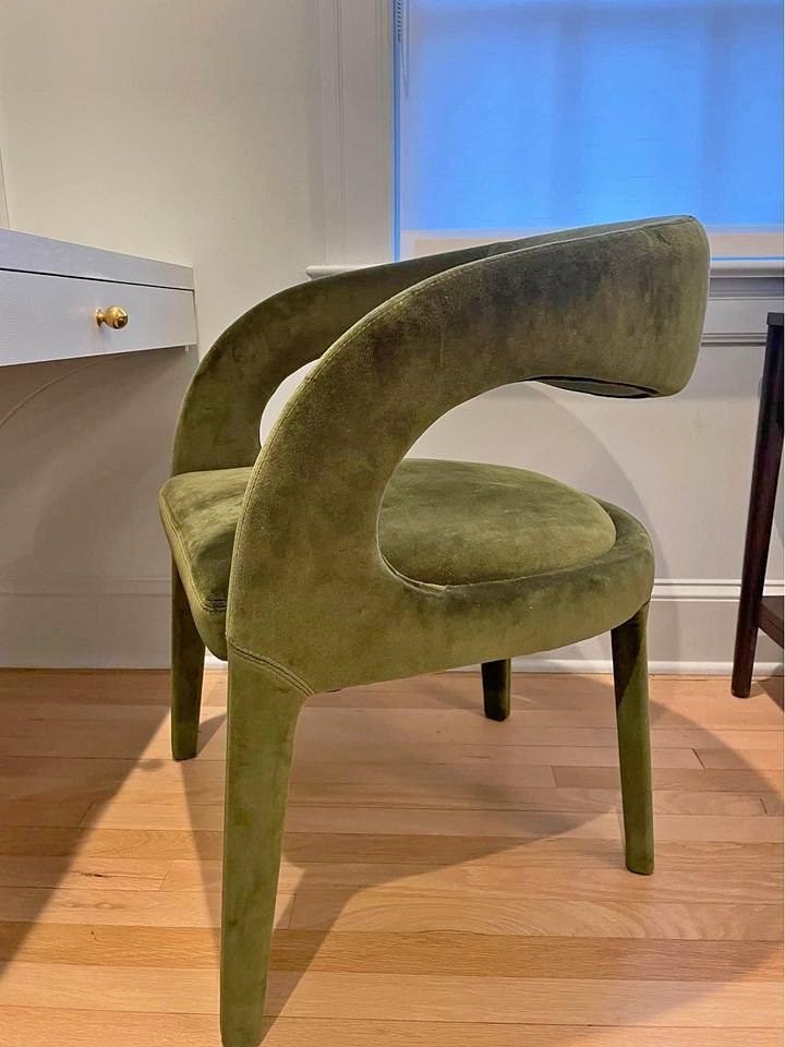 Product photo of New – Green Velvet Anthropologie Dining Chair
