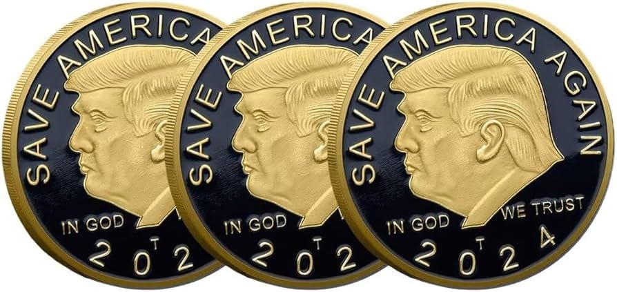 Amazon.com: 3pc President Donald Trump Coin, Trump 2024 Coin Save America  Again Challenge Coin : Collectibles & Fine Art