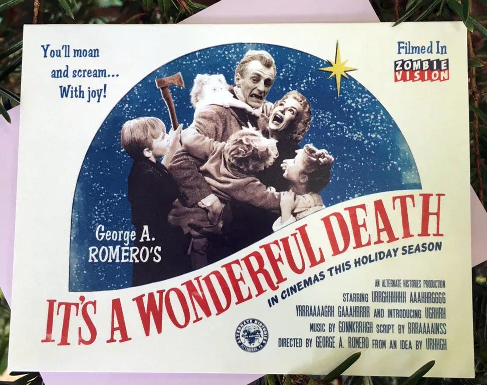 Faux Holiday card for "It's a wonderful death" movie