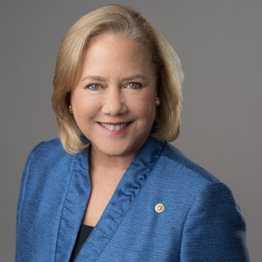 Mary Landrieu in blue top