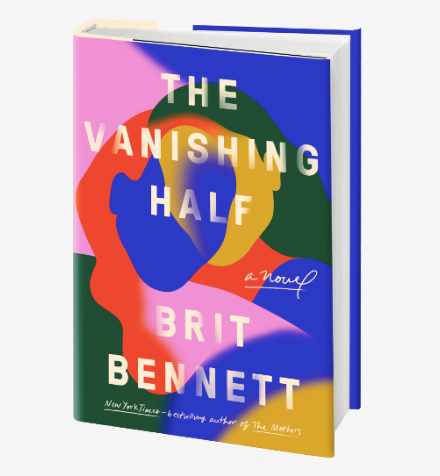 Slightly ajar hardcover of The Vanishing Half by Brit Bennett