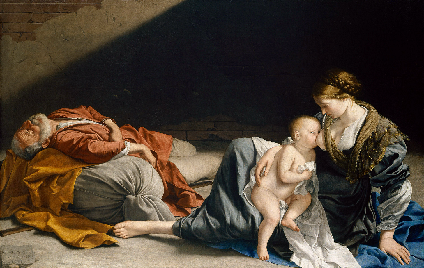 Orazio Lomi Gentileschi, Ruhe auf der Flucht nach Ägypten (um 1622/1628) Orazio Lomi Gentileschi, Ruhe auf der Flucht nach Ägypten (um 1622/1628)