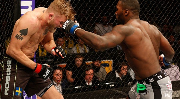 anthony johnson slams alexander gustafsson in head ufc fight night stockholm 2015