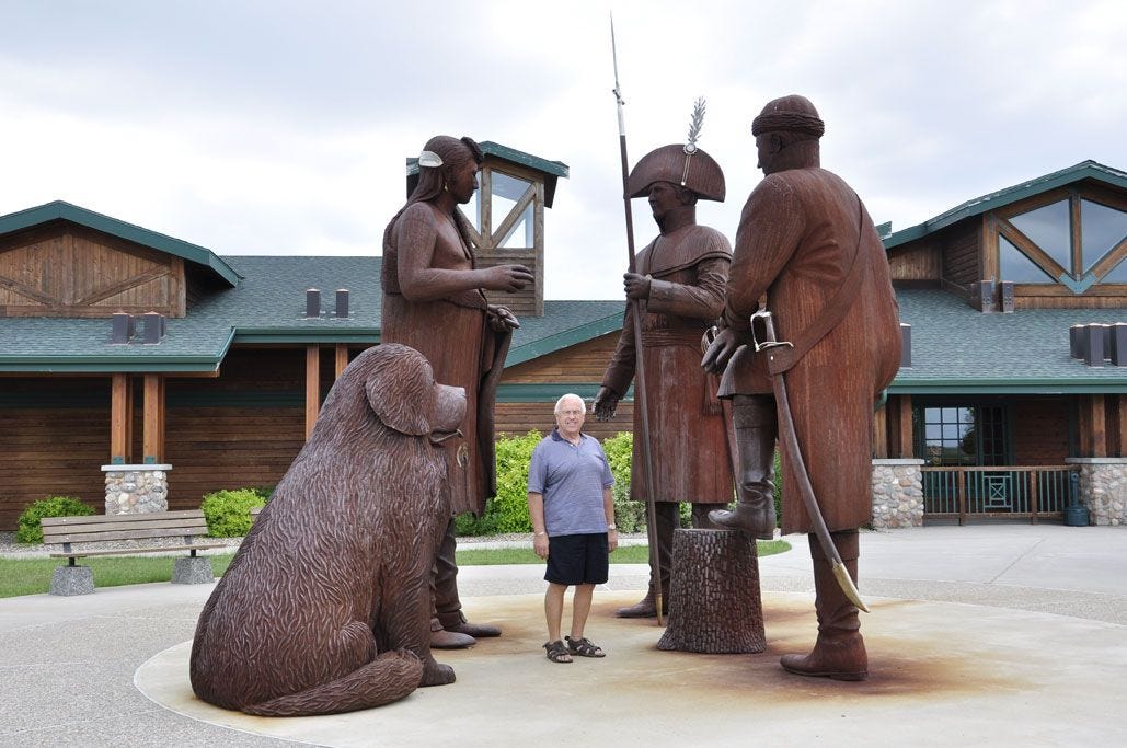 Sculptures Of Lewis & Clark, "Seaman" The Newfoundland Dog & Mandan Chief Sheheke. Fort Mandan ...