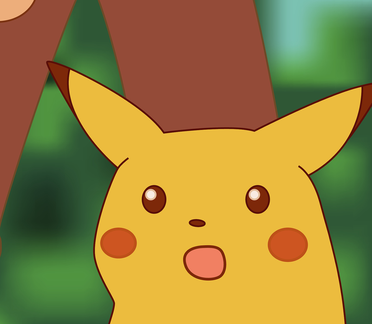 a meme showing pikachu, a pokemon character looking shocked