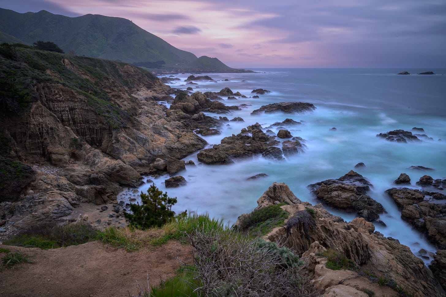 Sea cliffs and ocean rocks on the California coast