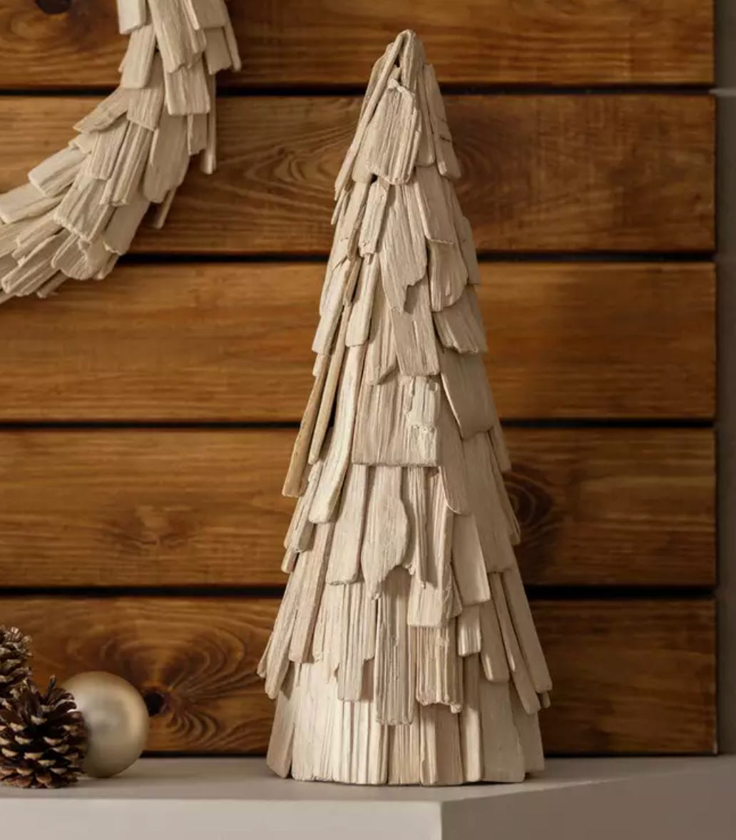 whitewashed wooden christmas tree